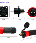 2 Pin 50 Amp Trolling Motor Plug Receptacle Set for Marine Boats Power Waterproof IP67 Connector 12 24 36 48 Volt System