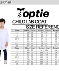 Kids Lab Coat For Role Play Science Dress Up White Unisex Size 10 12 Button Front With Front Pockets Machine Washable Size Chart