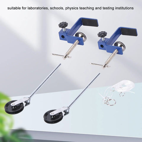 Laboratory Bench Clamp With Pulley Adjustable Metal Mounting Clamp For Physics Lab Setup Multipurpose Table Mount Clamp For Classroom Experiments And Science Demos with rods and string