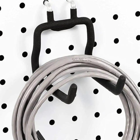 Heavy Duty Black Pegboard Hooks For Garage Tool Storage, Built Tough Steel And Rubber Wall Mounts, Universal Drill Plier Holders, Solid Shop Upgrade To Hang Em All Safely