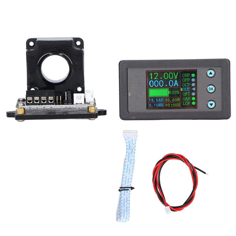 Voltage Meter With Auto Identification And Bidirectional Current Detection, Vivid Color LCD, cables, DC Power Monitor components.