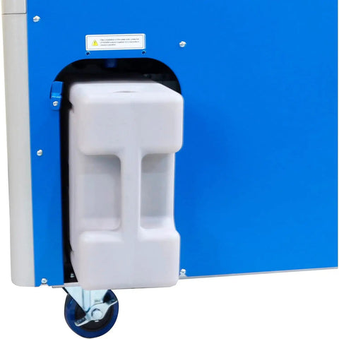 Heavy Hitter Commercial Portable Air Conditioner Cranking 29000 BTU water tank compartment for efficient cooling.