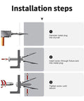 Self Drilling Drywall Anchors And Screws Kit For TV Mounts Cabinets And Curtains Fixing No Pre Drill Install Premium Yellow Zinc Plated Carbon Steel Rust Resistant Long Lasting Structural Support Easy Quick Install installation steps diagram for drywall