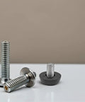 Adjustable Furniture Leveling Feet Set M8 Thread Rubber And Iron Anti Slip Pads For Chairs And Sofas For Indoor And Outdoor Use Stabilize Wobbly Furniture Protect Floors Easy Height Adjustment, M8 threaded metal feet with rubber pad