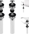 Universal 3 Inch Stainless Steel Toilet Seat Bolts Kit by iFealClear with chrome finish and anti slip gaskets, fitted view.
