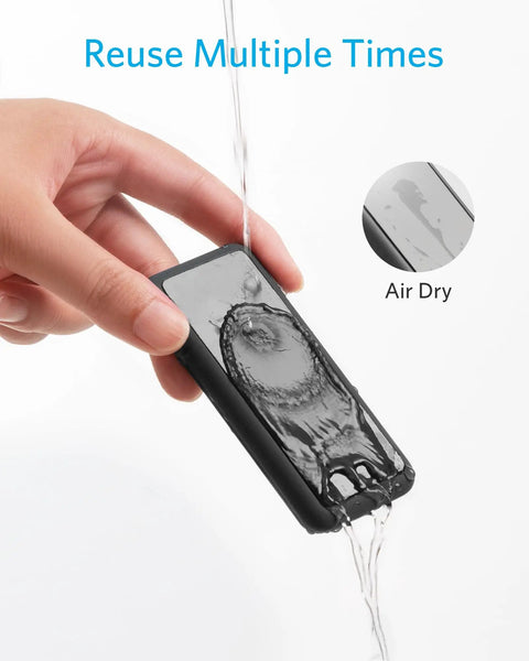 Hand washing Magnetic Cable Organizer With 5 Clips for Lightning USB C Micro USB and Other Wires demonstrating water resistance.