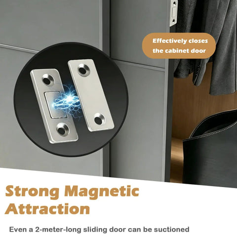 Ultra Thin Magnetic Cabinet Door Catch 6 Pack With Adhesive No Drill Latch for Easy Install Kitchen Cabinets, strong magnetic hold