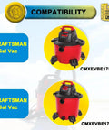 Compatibility chart for 4 Pack Shop Vac Bags For Craftsman 6 And 9 Gallon Wet Dry Vacs Part 39970 showing two models.
