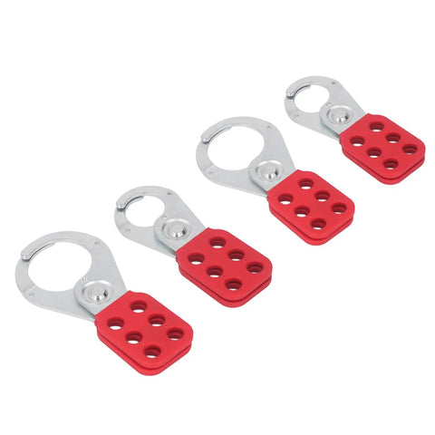 Lockout Hasp With 6 Hole Design For Industrial Gear Galvanized Steel With Nylon PA Handle 1 In And 1.5 In Jaw Padlockable Isolation Tool