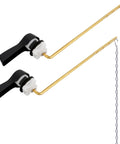 Universal Metal Front Mount Toilet Handle Kit In Matte Black With Brass Flush Lever, 2 Pack with Visible Chains