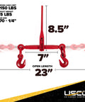 Heavy Duty Ratchet Chain Binders For One Quarter Inch To Five Sixteenths Inch Chains, 4-Pack With 3150 Lbs Working Load Limit