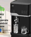 Hot And Cold Water Dispenser With Built In Ice Maker Bottom Loading 5 Gallon System Bullet Ice Up To 22 Lbs Per Day LED Display