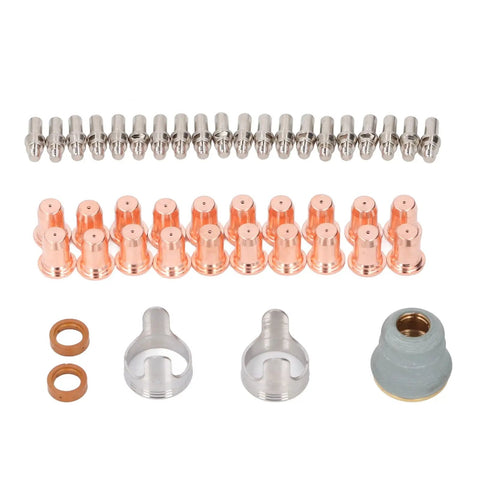 Heavy Duty Plasma Cutting Torch Electrode Tip Kit Made For Fast Changeouts And Top Tier Cutting Results includes tips and electrodes.