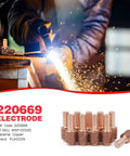 Copper 20 Piece Electrode And 20 Piece Tip Nozzle Set For 45 Plasma Cutter Hand And Machine Torch Plug And Play Ready
