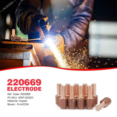 Copper 20 Piece Electrode And 20 Piece Tip Nozzle Set For 45 Plasma Cutter Hand And Machine Torch Plug And Play Ready