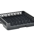 Heavy Duty Commercial Dishwasher Rack For Trays And Plates slick open end design with spikes for secure hold and solid plastic frame.