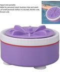 Portable Mini Washing Machine USB Powered Compact Clothes Washer Adjustable Timer For Delicates Underwear Produce And Dishes Purple close-up view