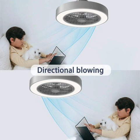 Enclosed Ceiling Fan With Lights Remote Control Low Profile Gray 20 Inch for quiet bedroom comfort with directional blowing