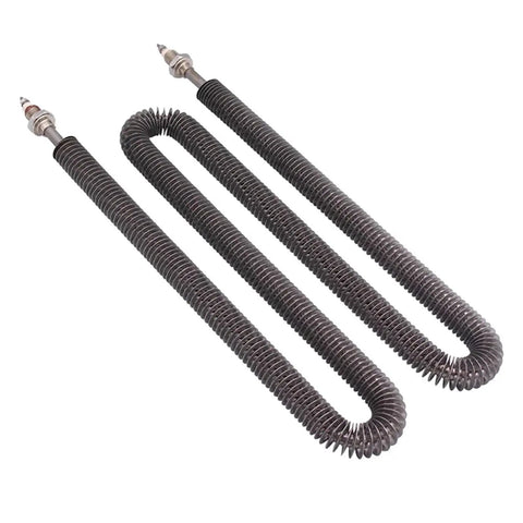 Heavy Duty Electric Finned Tubular Heater And Air Oven Heating Element With M12 Thread 220V 1Kw Up To 2500W in black stainless steel design.