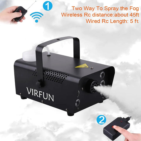All In One Fog Machine With 6 LED Lights And 12 Color Effects, Wireless And Wired Remote Control, 500ml Tank, Party Ready.