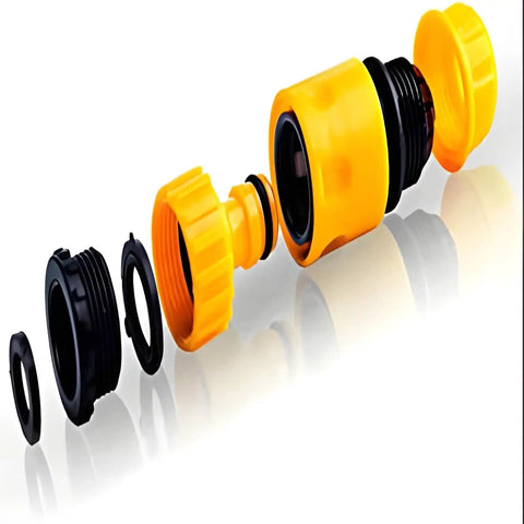 Heavy Duty Garden Hose Connector Kit With Quick Connect Fittings For 12 16 And 25mm Pipes To Fix Leaks Fast And Keep Your Water Flow Strong, exploded view