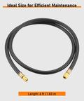 Beefy Heavy Duty Vacuum Hose Three Eighths Inch Six Foot For HVAC Quick Evacuation Black High Pressure 800 PSI Working Pressure