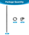 Six Pack M6 X 100mm Fully Threaded Rods In 304 Stainless Steel Right Hand Threads With Nuts And Flat Washers, M6 1.0mm Pitch