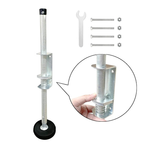 Heavy Duty Ladder Leveler Set Of 4 With Engraved Anti Slip Pattern Silicone Pad Bottom Steel Poles Adjustable Extension Ground Levelers
