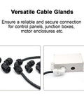 M12 Cable Gland 90 Degree Adjustable Strain Relief For 4 To 8mm Wires Nylon Joints With Gaskets Black 2 Pack right angle cable gland on panel