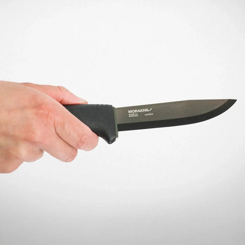 Bushcraft Survival Fixed Blade Knife With Carbon Steel Blade Black DLC Coated 4.3 Inch includes sheath and fire starter