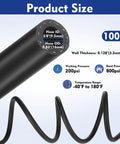 Three Eighths Inch EPDM Garden Hose 100 Ft Heavy Duty Sprayer Hose 200 Psi Kink Resistant All Purpose Air Water Chemical Resistant