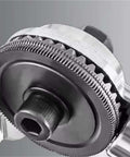Close-up of a Heavy Duty Drill Nibbler Sheet Metal Cutter Attachment showing titanium gears for electric drills with burr-free cuts.