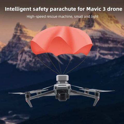 Intelligent safety parachute opening for Mavic 3 drone, showcasing reusable system for safe descent.