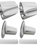 Up Your Bathroom Game With This Awesome Bathtub And Shower 2 Handle Remodel Trim Kit Compatible For Pfister Verve Featuring Polished Chrome Hot And Cold Knobs Plus Two Sleek Flanges For A Totally Fresh Faucet Knob Replacement Upgrade That Saves You Big. Chrome trim kit with two handles, flanges, and threaded adapters