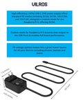 USB-C power supply included in Raspberry Pi 5 Starter Kit MAX With 8GB RAM, 128GB Preloaded MicroSD, Case, Power Supply And Cooling.