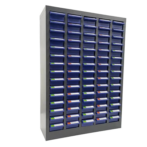 Heavy Duty Parts Cabinet With 75 Drawers Tool Storage Organizer For Bolts And Nuts, Hardware Bins With Dividers And Label Tabs, Sturdy Steel Construction