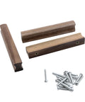 12 Pack Walnut Wood Drawer Pulls, 5.12 Inch Long, Two Hole Cabinet Hardware With Screws, Hole Spacing 3.78 Inch 96 mm