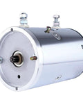 No Sweat 12V Dc Hydraulic Pump Motor Chrome Cw Rotary Fits Fenner SpX Pro Hopper Washout System Prestolite Style Oem W9799C showing chrome finish and nine spline shaft.