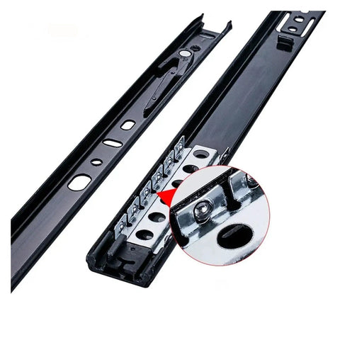 Heavy Duty Cold Rolled Steel Drawer Slides Two Section Butter Smooth Cabinet Tracks showcasing 12 inch drawer rail details.