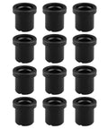 12 Pack Suspension Upper And Lower A Arm Control Lever Flanged Sleeve Bushings in black rubber for John Deere XUV series.