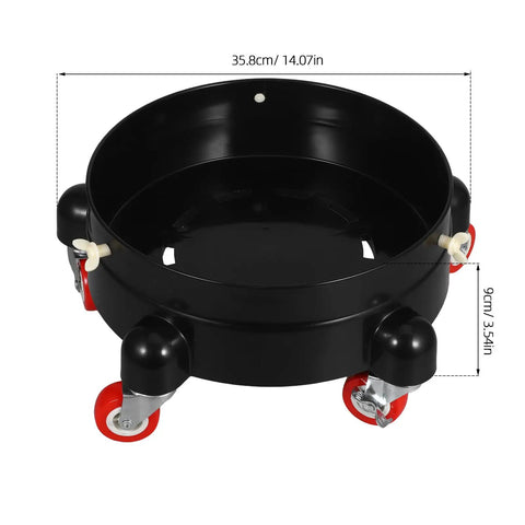 Heavy Duty Rolling Wash Bucket Dolly For 5 Gallon Pails Locking Swivel Wheels Smooth Drainage Tray Sweet Auto Detailer Setup Grind Free Garage No Sweat Cleanup Utility Hauler