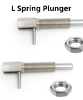 M16 Stainless Steel Retractable Indexing Plunger Pins 2 Pack with nuts for heavy duty applications. Length 102mm.