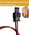 Close-up of 2-Way Side Marker Light Connector Harness Kit for 2016-2023 Challenger with tinned copper strand wires.
