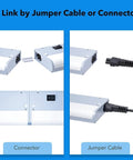Connector and jumper cable options for Under Cabinet Lights 18 Inch, 2 Pack, Plug-in or Hardwired, RGB Color Changing, Smart.