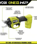 18V Brushless Cordless Pruner with soft grip handle and bypass blades for precise yard trimming and garden cleanup tasks.