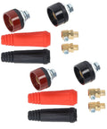 Welding Cable Panel Connector Kit With Quick Fittings 12 Pieces Red And Black Power Plugs And Sockets For Workshop And Garage