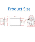 Technical diagram of 24V Brushless DC Motor with Speed Reduction for Micro Machinery and CNC Tools, showcasing dimensions.