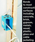 Fire Block FB 136 Gray single-component cartridge sealing wires in electrical box, bonds to various construction materials.