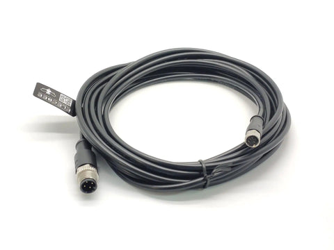 Dual End M12 to M8 Connector Cable, 4 Pin A Code Male to A Code Female, AWG22, Straight Molding PVC Waterproof Cable