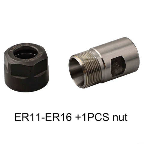 Ultimate ER Collet Sleeve Thread Adapter Kit For Engraving Spindle Motors, Includes 162532 sizes, ER11 ER16 nuts and adapter.
